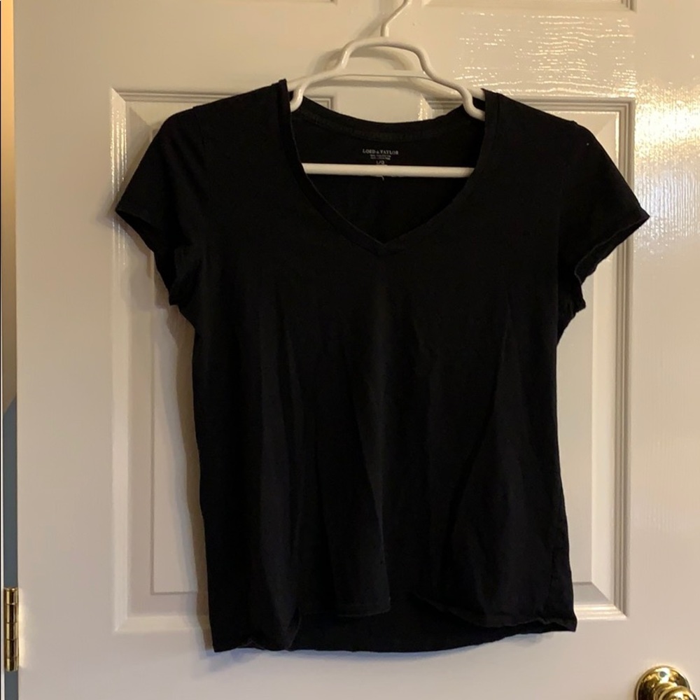 Black v-neck T-shirt